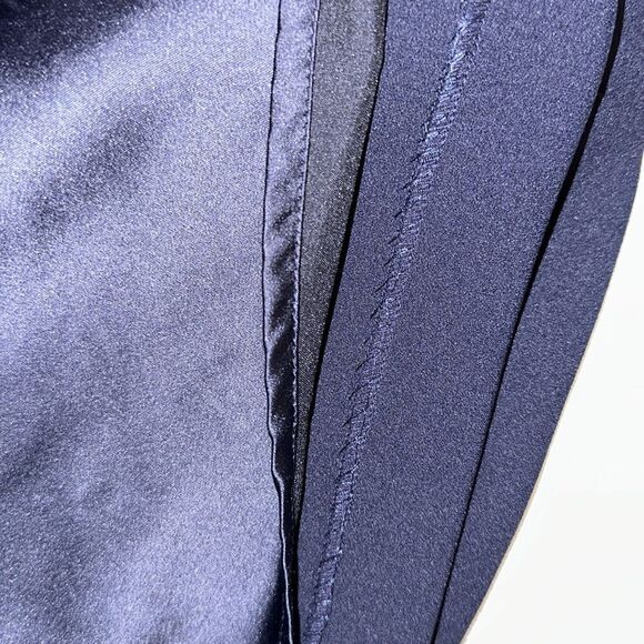 Ted Baker 14 (5) Navy Geodese V Neck Front Slit Back Zip Sleeveless Shift Dress - Picture 14 of 16